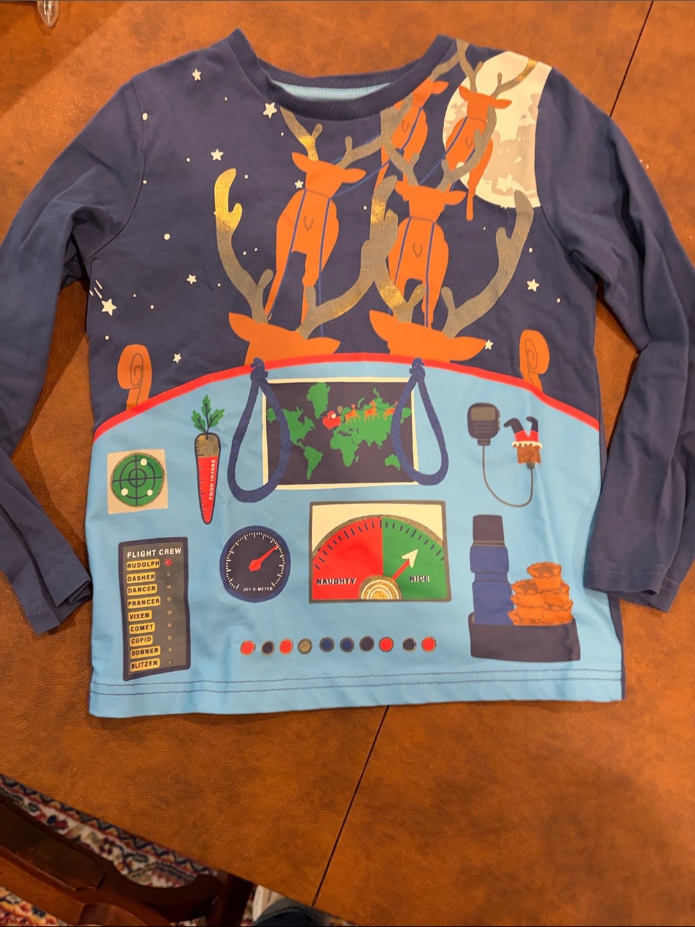 Mini Boden Christmas Shirt Sz 6-7